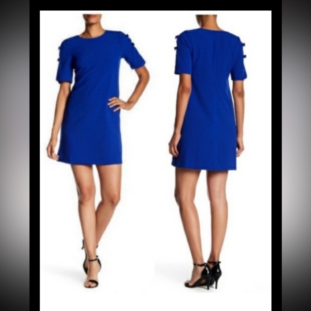 Vince Camuto Electric Blue Bow Sleeve Dress Size 6- New with Tags $128 USD Lined